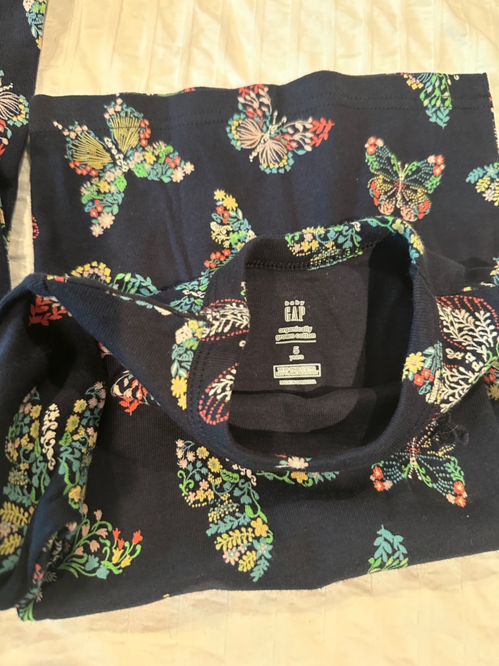 GAP Navy PJs with Butterfly Motif